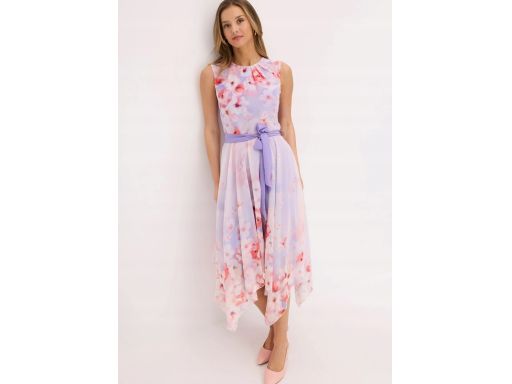 B.P.C sukienka szyfonowa liliowa we wory ^40