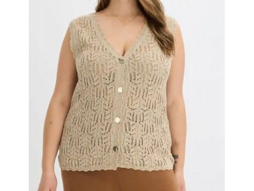 B.P.C top dzianinowy ażurowy beżowy ^40/42