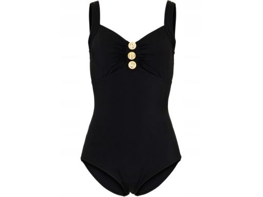 B.P.C czarny kostium jednoczęściowy ze złotymi guzikami r.40(80B)