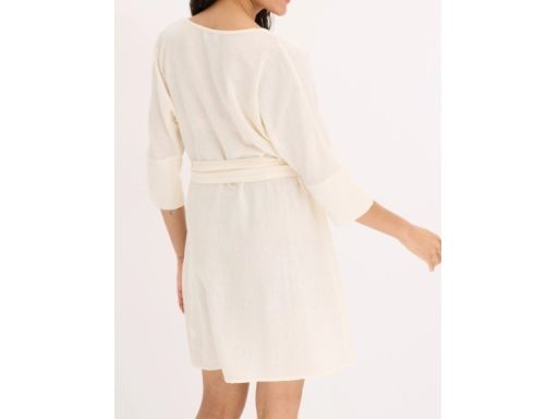 B.P.C sukienka ecru z efektem założenia kopertowego ^48