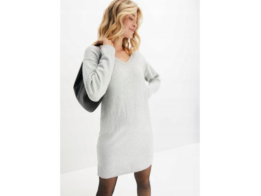 B.P.C dzianinowa sukienka szara w serek ^36/38