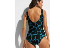 B.P.C kostium jednoczęściowy czarny wzór niebieski r.42