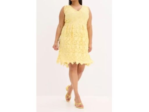 B.P.C koronkowa sukienka żółta ^38