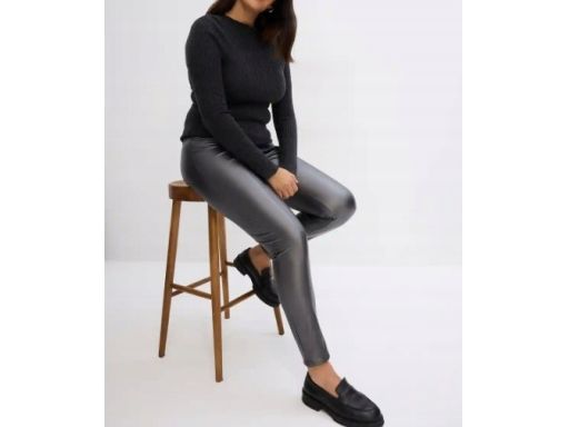 B.P.C legginsy z eko skóry metaliczy połysk r.44/46