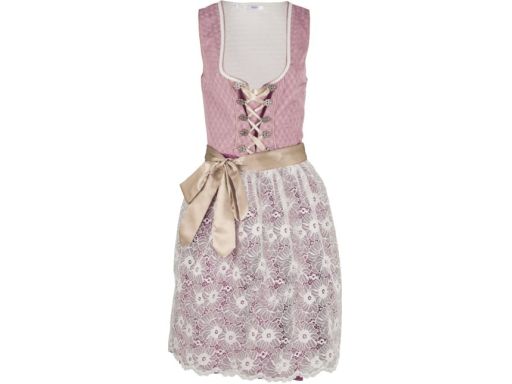 B.P.C. sukienka ludowa fioletowo-różowa z koronką 46.