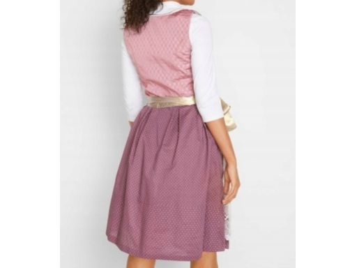 B.P.C. sukienka ludowa fioletowo-różowa z koronką 46.