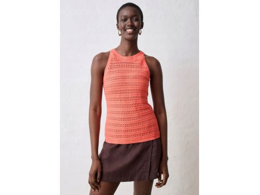 B.P.C top dzianinowy koralowy ażurowy 44/46.