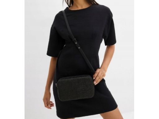 B.P.C sukienka shirtowa czarna bawełniana z zaszewkami ^48/50