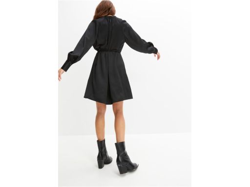 B.P.C sukienka satynowa czarna z wiązaniem i paskiem r.44