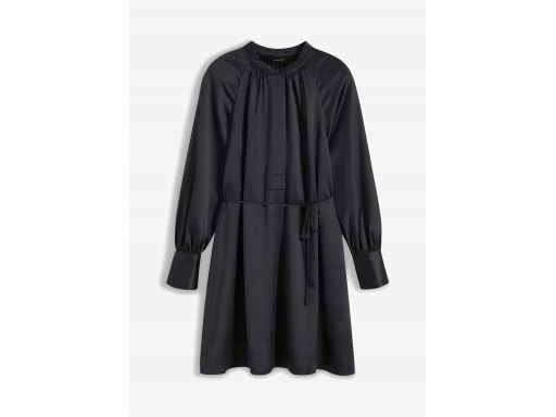 B.P.C sukienka satynowa czarna z wiązaniem i paskiem r.44