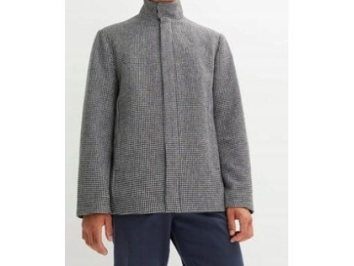 B.P.C męski płaszcz w pepitkę czarno-biały r.52