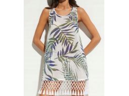 B.P.C sukienka plażowa z frędzlami i nadrukiem ^40