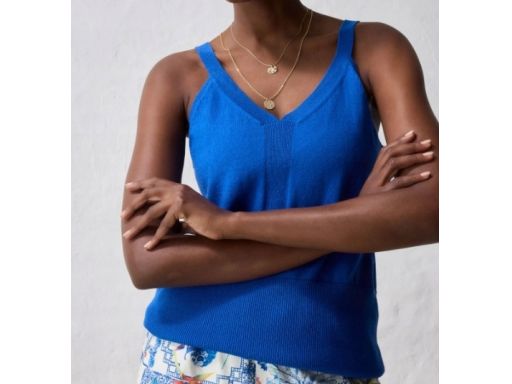 B.P.C top dzianinowy szafirowy z jedwabiem 48/50.