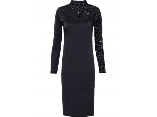 B.P.C Czarna sukienka z cekinami wieczorowa ^32/34