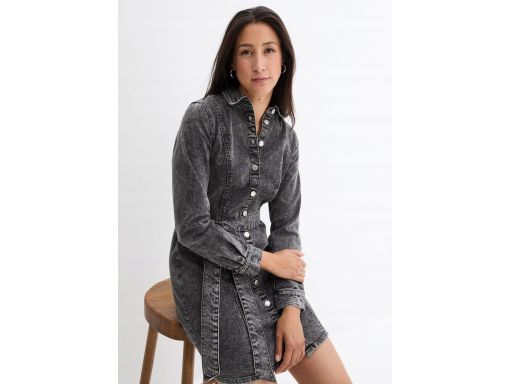 B.P.C sukienka jeansowa czarna z długim rękawem r.52