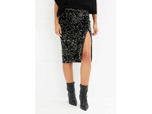 B.P.C spódnica czarna midi złote cekiny 44/46