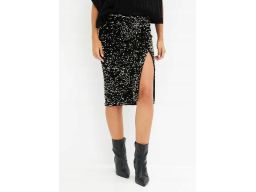 B.P.C spódnica czarna midi złote cekiny 44/46