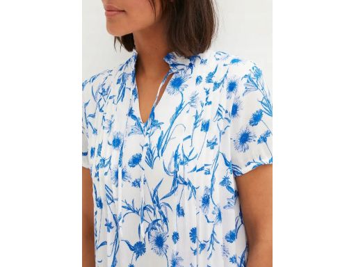 B.P.C sukienka tunikowa biała w niebieskie wzory 44.