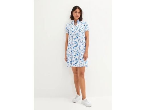 B.P.C sukienka tunikowa biała w niebieskie wzory 44.