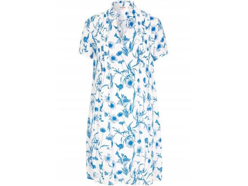 B.P.C sukienka tunikowa biała w niebieskie wzory 44.