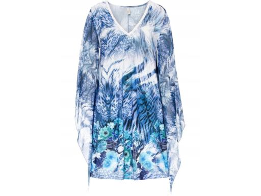 B.P.C sukienka szyfonowa modne rękawy 32/34.