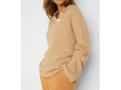 B.P.C sweter z kołnierzykiem beżowy r.44/46