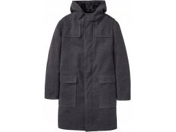 B.P.C męski płaszcz flauszowy szary z kapturem 60