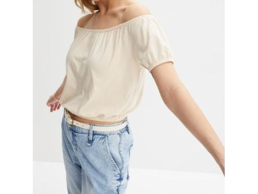 B.P.C krótka bluzka beżowa r.32/34