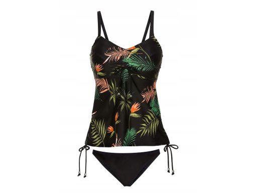 B.P.C tankini z fiszbinami czarne we wzory^40(80C)