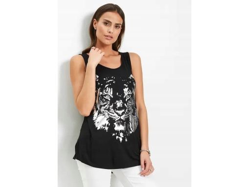 B.P.C top długi ze srebrnym nadrukiem r.44/46