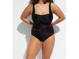 B.P.C kostium jednoczęściowy marszczony czarny 44.