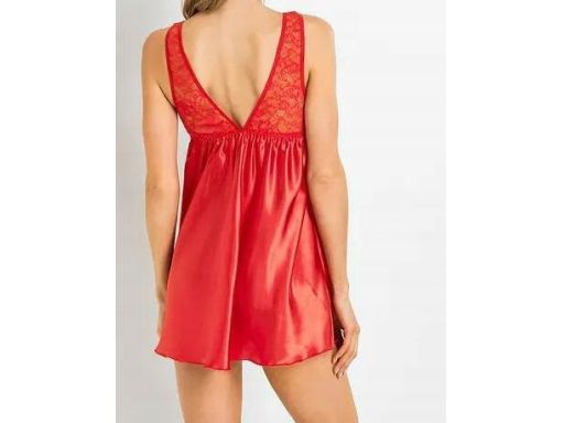 B.P.C koszula nocna babydoll satynowa czarna z koronką r.52/54