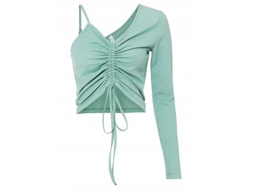 B.P.C krótka bluzka asymetryczna w prążek eukaliptusowy r.40/42