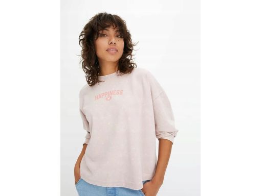 B.P.C bluza z nadrukiem z stylu used jasnoróżowa ^40/42