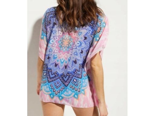 B.P.C sukienka plażowa tunika szyfonowa we wzory ^48/50