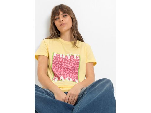 B.P.C t-shirt żółty z nadrukiem 44/46.