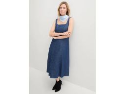 B.P.C sukienka jeansowa midi z postrzępionym dołem r.38