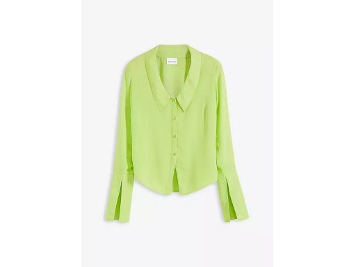 B.P.C bluzka koszulowa z szyfonu limonkowa r.44