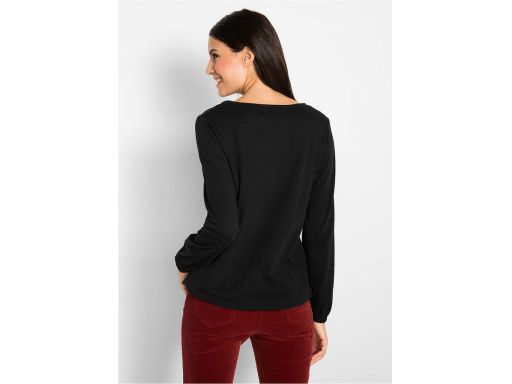 B.P.C czarna bluzka t-shirt bawełniany długi rękaw ^36/38