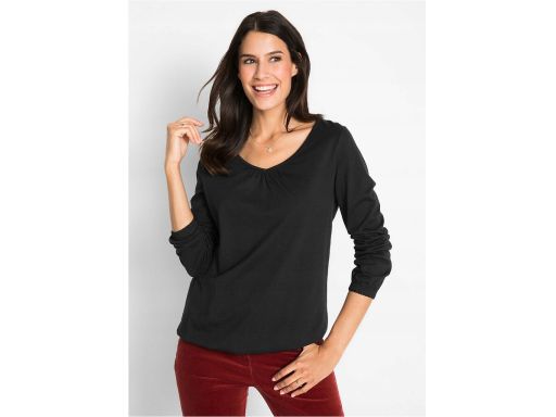 B.P.C czarna bluzka t-shirt bawełniany długi rękaw ^36/38