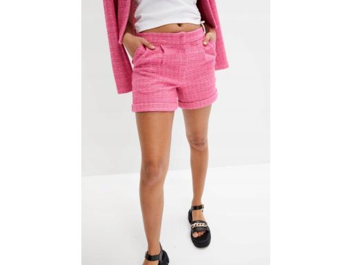 B.P.C eleganckie różowe szorty damskie boucle r.36