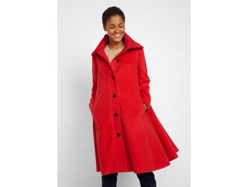 B.P.C czerwony płaszcz w fasonie litery A rozkloszowany 40.