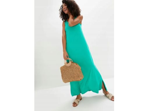 B.P.C sukienka zielona maxi bawełniana 40/42