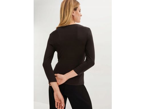 B.P.C bluzka 2w1 z lejącym dekoltem czarna z kolorowymi cekinami 40/42