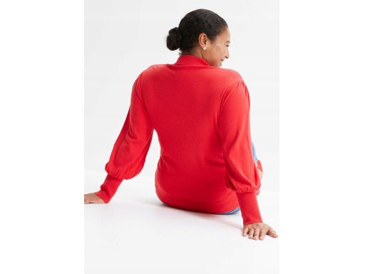 B.P.C sweter dzianinowy czerwony świąteczny z napisem z cekinów ^40/42