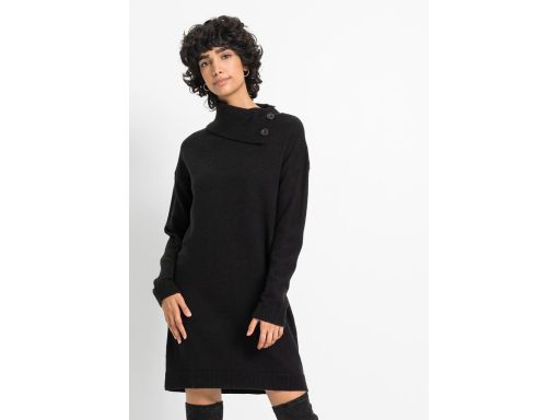 B.P.C sukienka dzianinowa szeroki golf czarn^32/34
