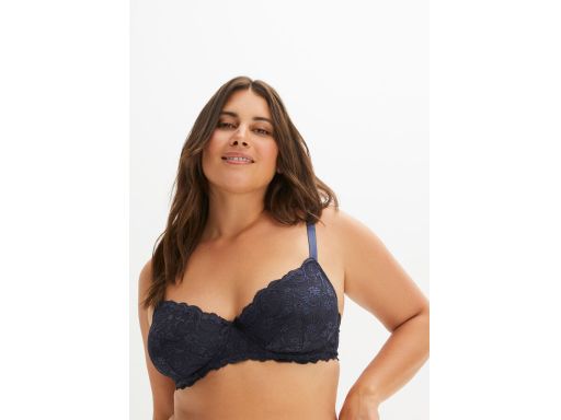 B.P.C biustonosz miękki na fiszbinach granatowy koronkowy 80B.