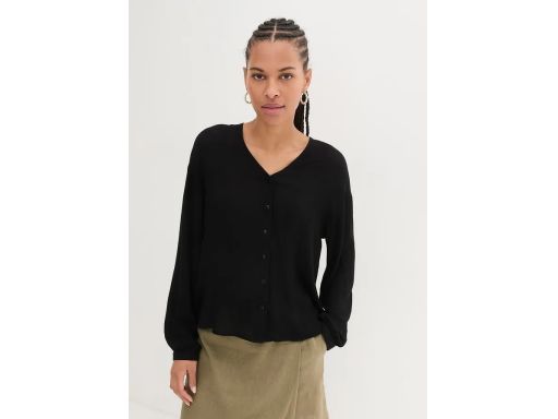 B.P.C bluzka kreszowana czarna luźniejsza koszulowa ^36