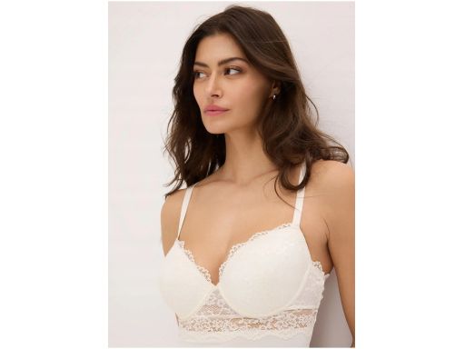 B.P.C top bieliźniany ecru z koronką r.90D