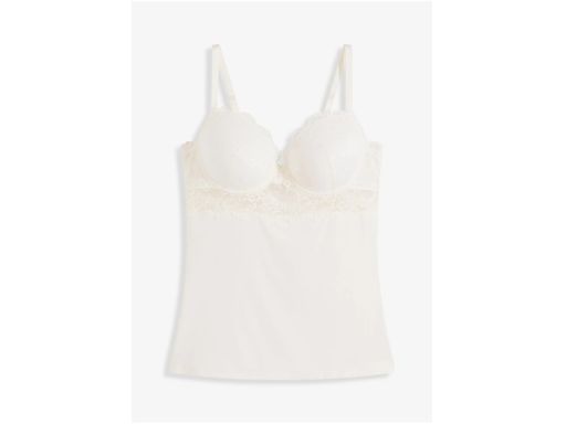 B.P.C top bieliźniany ecru z koronką r.90D